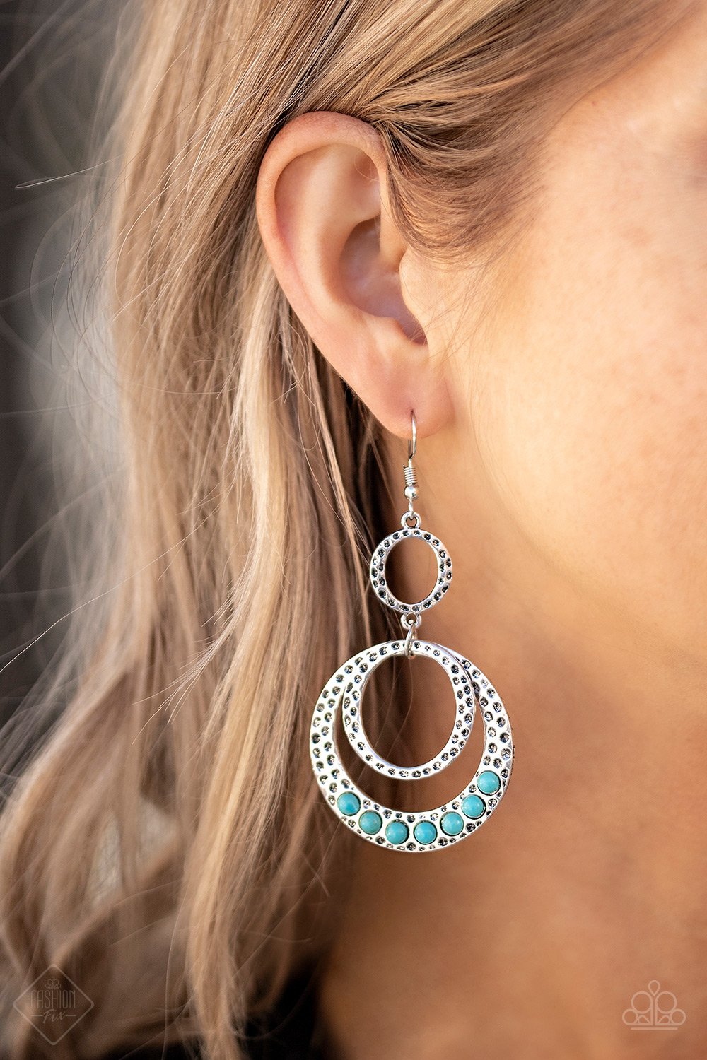 Dizzying Deserts-blue-Paparazzi earrings
