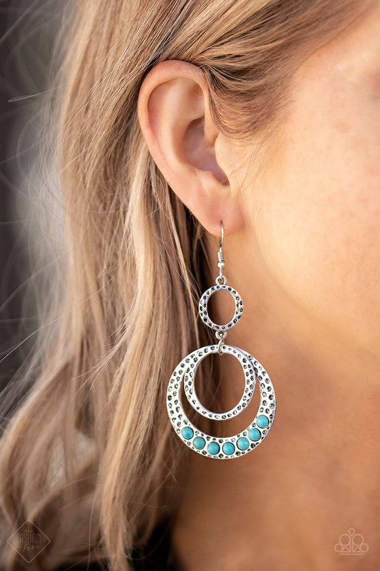 Dizzying Deserts-blue-Paparazzi earrings