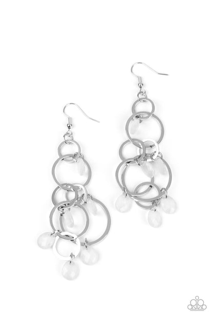 Dizzyingly Dreamy - white - Paparazzi earrings