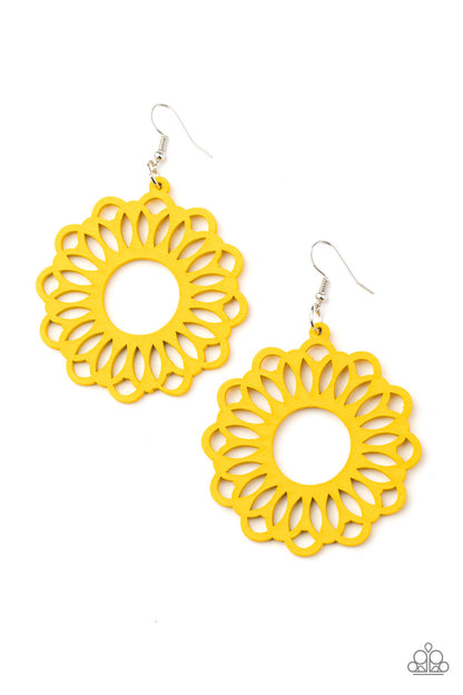 Dominican Daisy - yellow - Paparazzi earrings