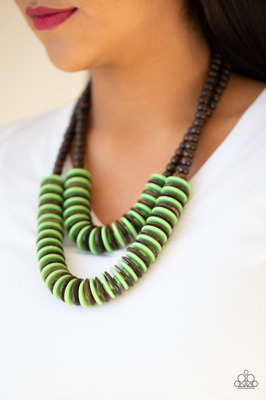 Dominican Disco-green-Paparazzi necklace