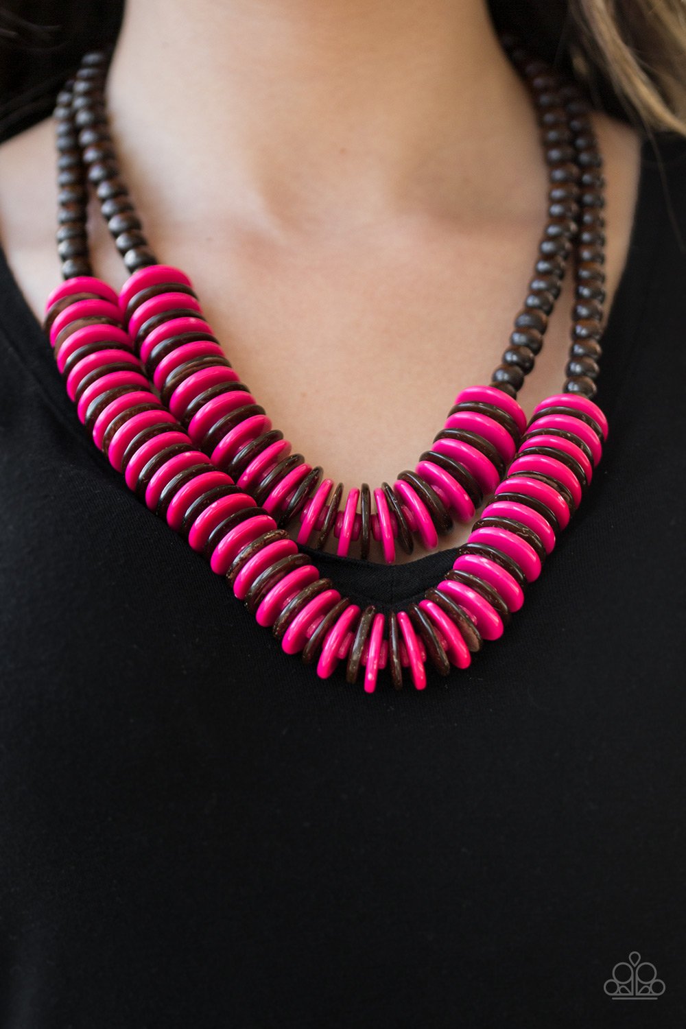 Dominican Disco-pink-Paparazzi necklace