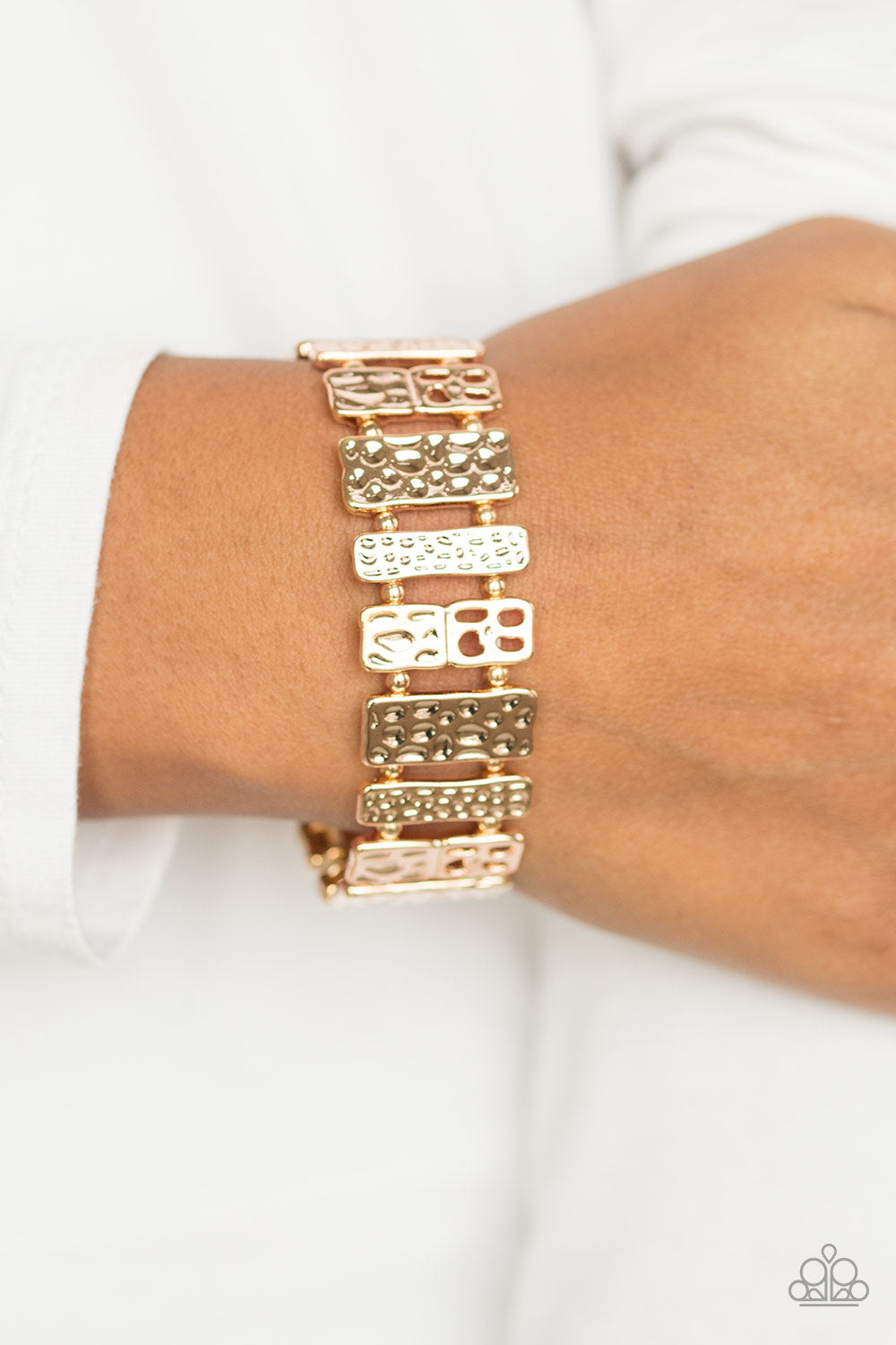 Domino Effect - rose gold - Paparazzi bracelet