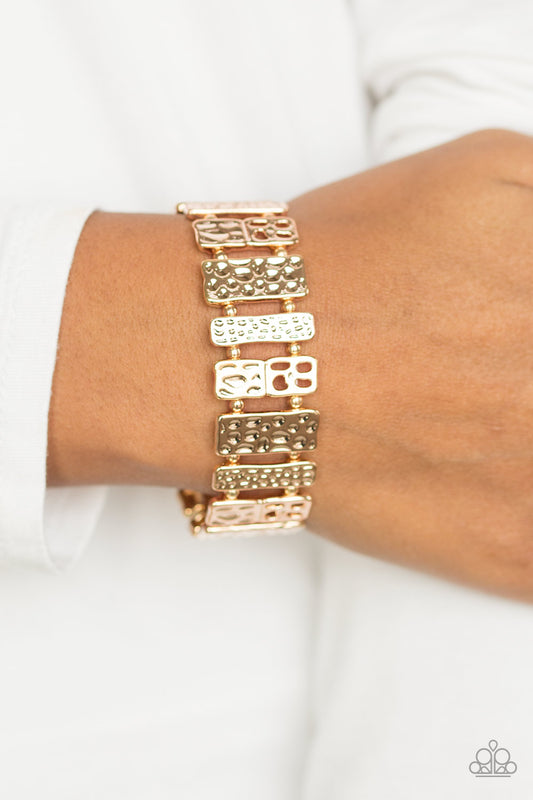 Domino Effect - rose gold - Paparazzi bracelet