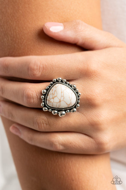 Don't DWELLER on It - white - Paparazzi ring