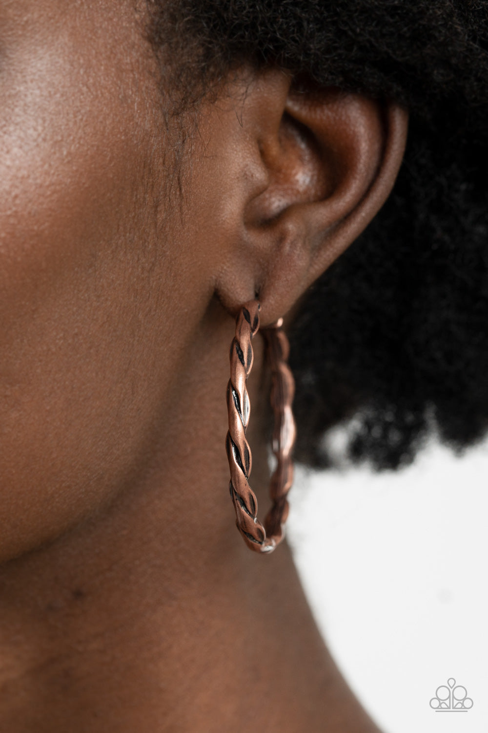 Don't Get It Twisted - copper - Paparazzi earrings