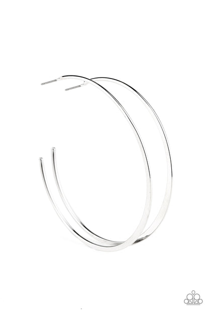 Don't Lose Your Edge - silver - Paparazzi earrings