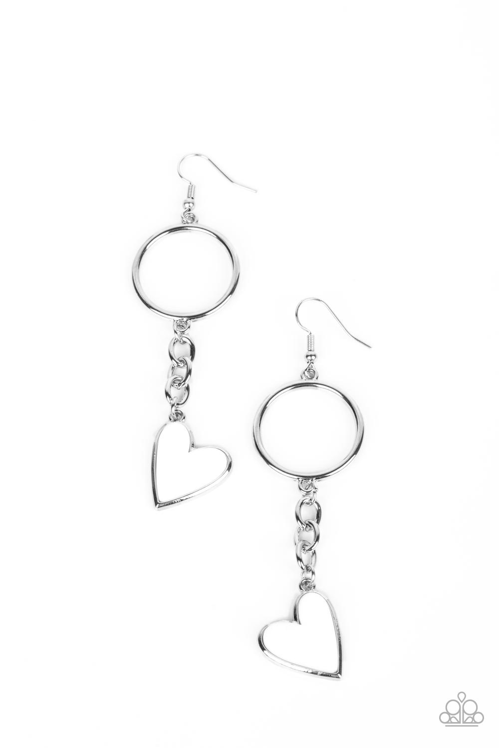 Don’t Miss a HEARTBEAT - white - Paparazzi earrings