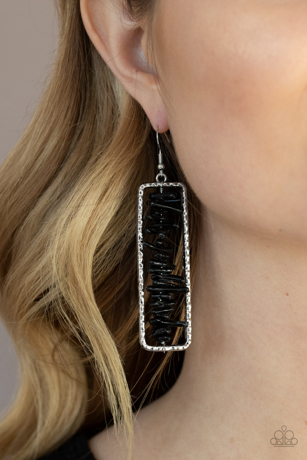 Don't QUARRY, Be Happy - black - Paparazzi earrings