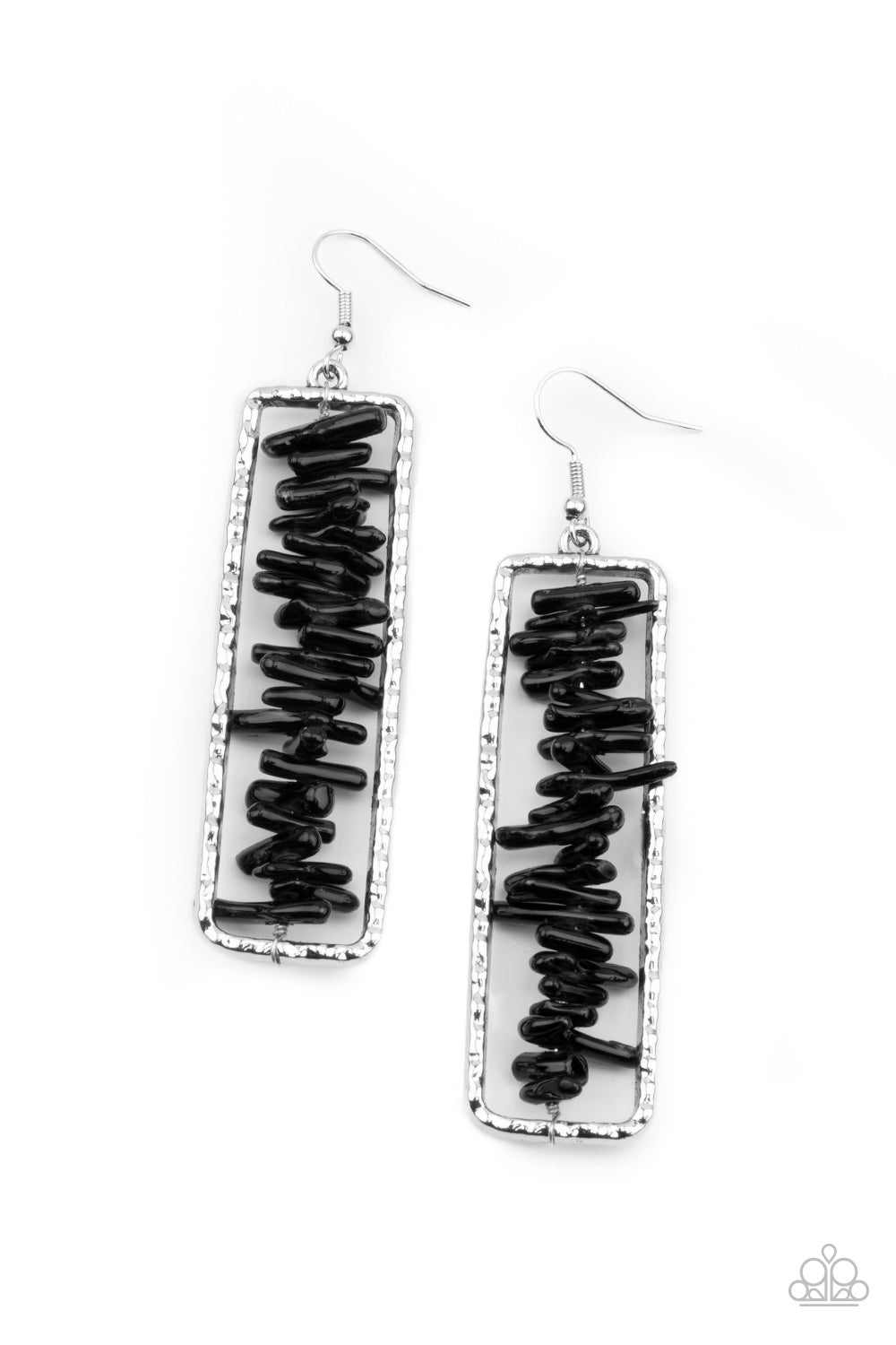Don't QUARRY, Be Happy - black - Paparazzi earrings