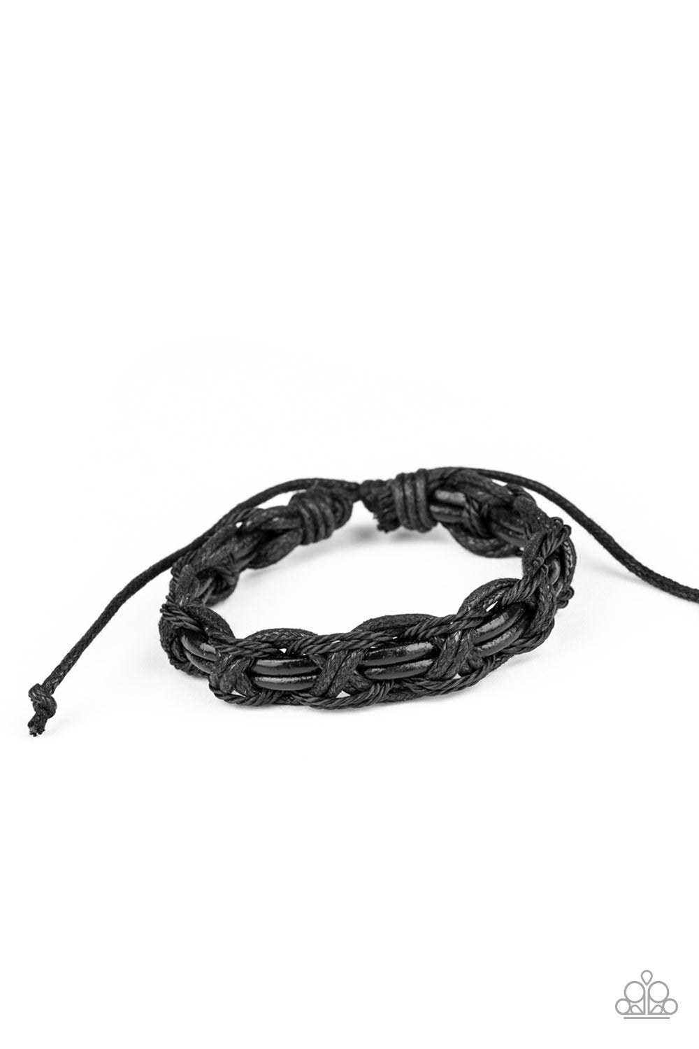 Don't WEAVE Me Hanging - black - Paparazzi bracelet