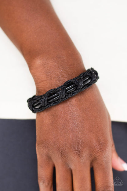 Don't WEAVE Me Hanging-black-Paparazzi bracelet
