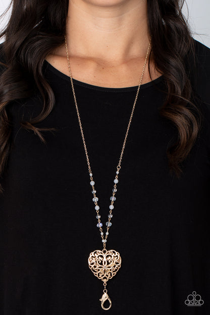 Doting Devotion - gold - Paparazzi LANYARD necklace