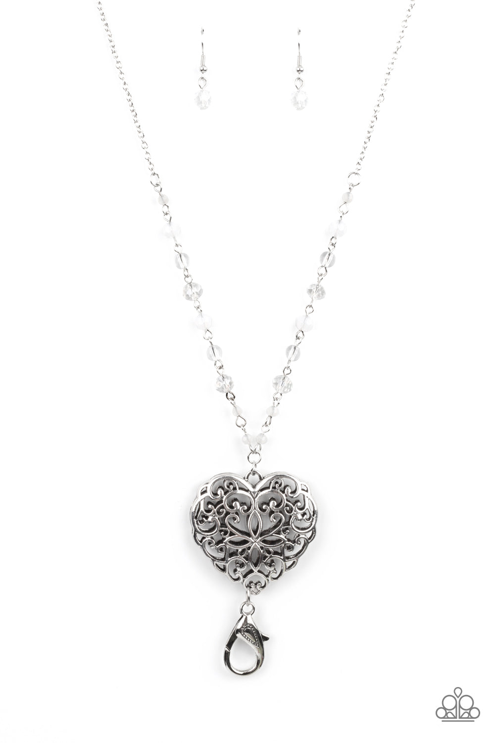 Doting Devotion - white - Paparazzi LANYARD necklace