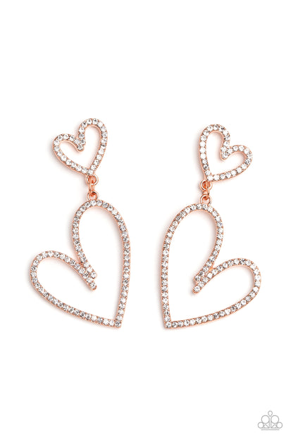 Doting Duo - copper - Paparazzi earrings