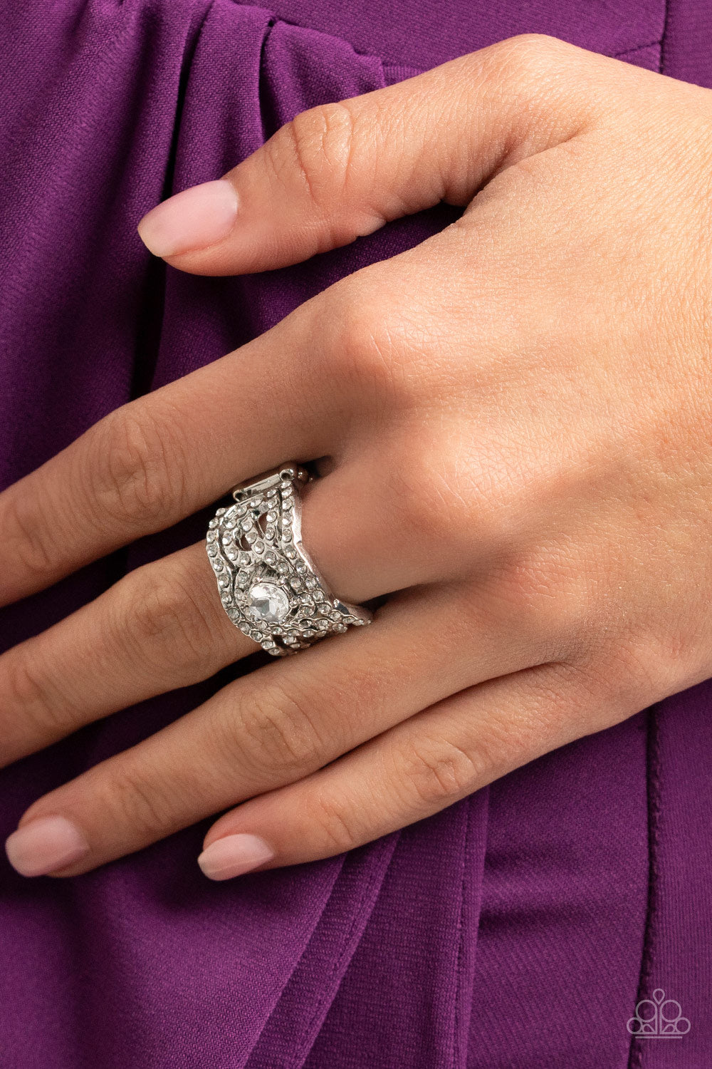 Doting on Dazzle - white - Paparazzi ring