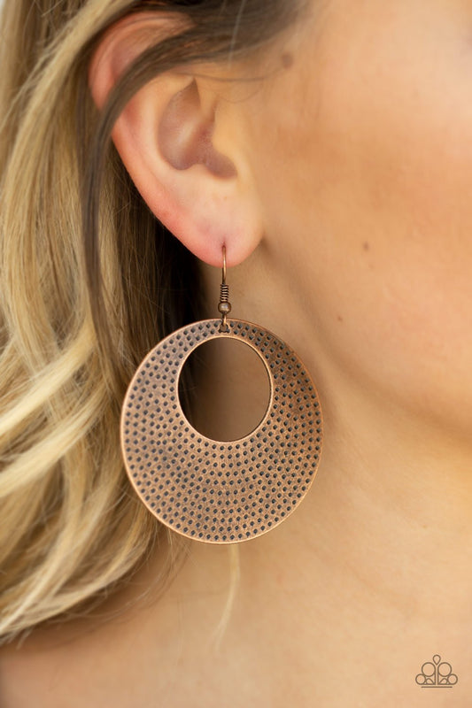 Dotted Delicacy-copper-Paparazzi earrings