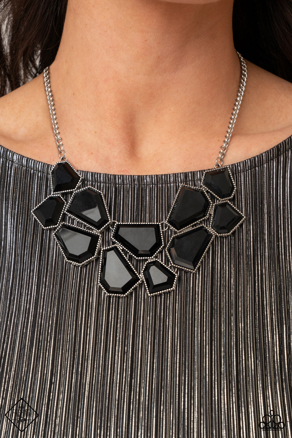 Double-DEFACED - black - Paparazzi necklace