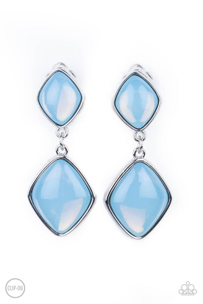 Double Dipping Diamonds - blue - Paparazzi CLIP ON earrings