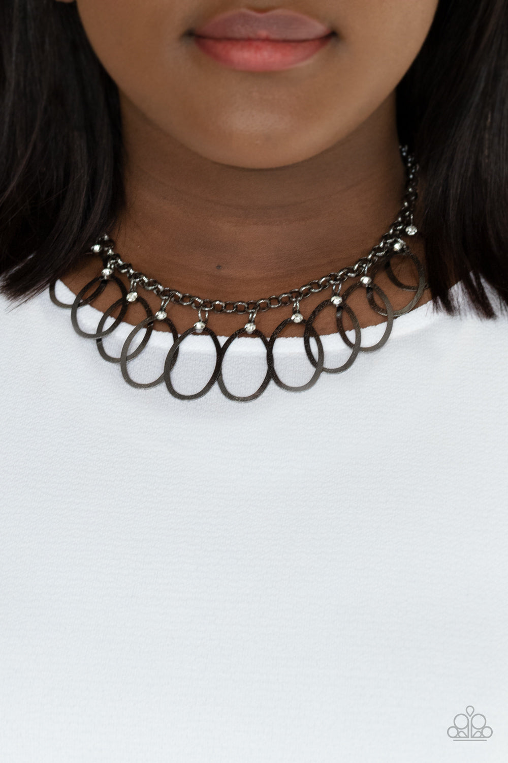 Double OVAL-time - black - Paparazzi necklace