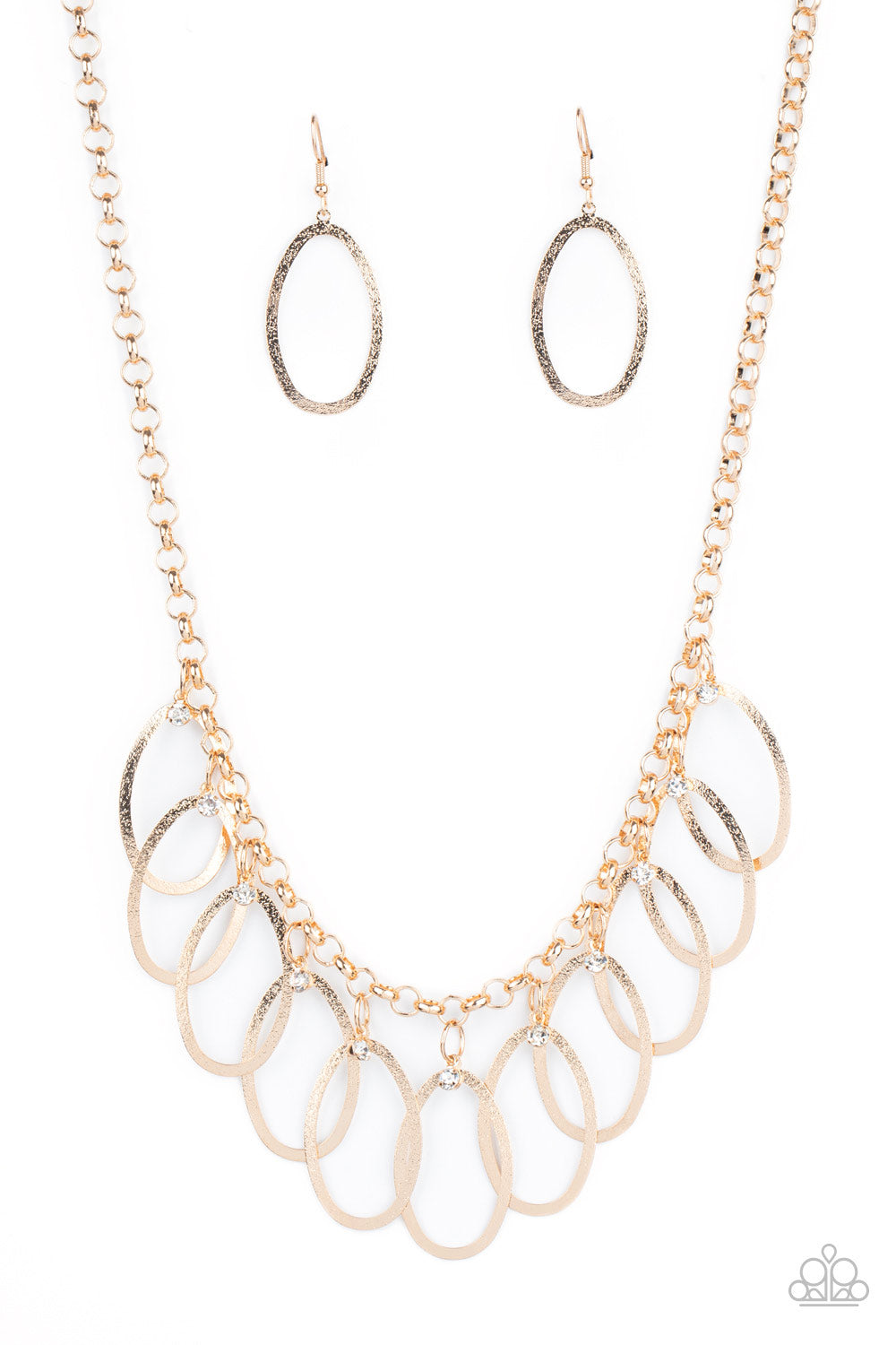 Double OVAL-time - gold - Paparazzi necklace