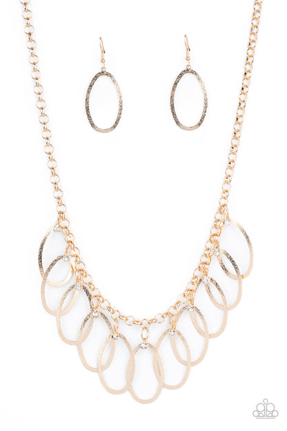 Double OVAL-time - gold - Paparazzi necklace