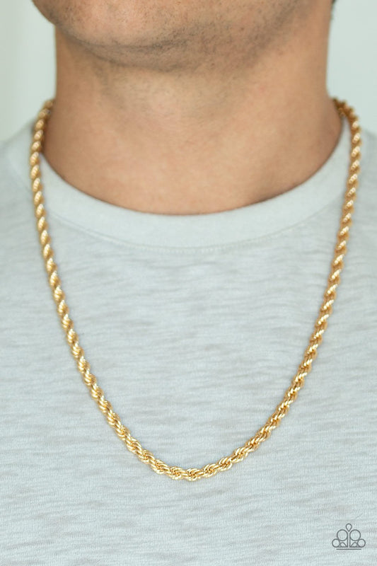 Double Dribble-gold-Paparazzi Men's necklace