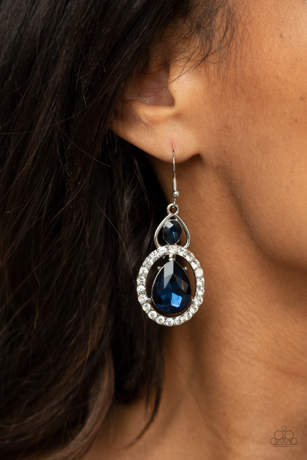 Double the Drama - blue - Paparazzi earrings