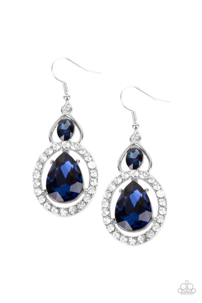 Double the Drama - blue - Paparazzi earrings