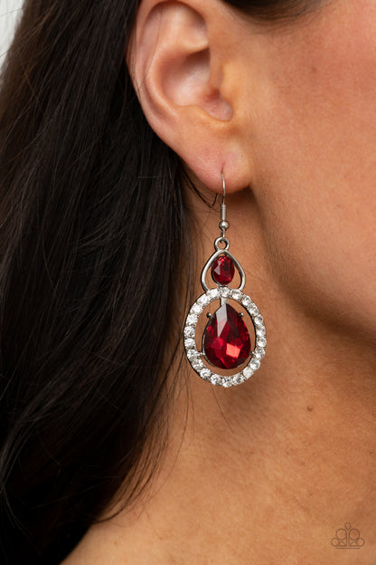 Double the Drama - red - Paparazzi earrings