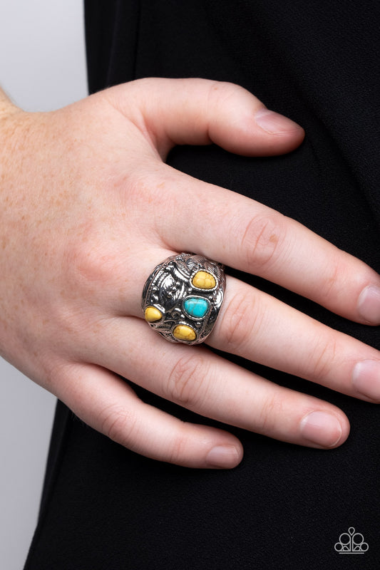 Down-To-Earth Detail - yellow - Paparazzi ring