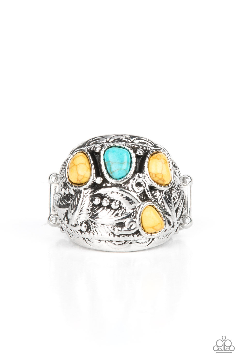 Down-To-Earth Detail - yellow - Paparazzi ring