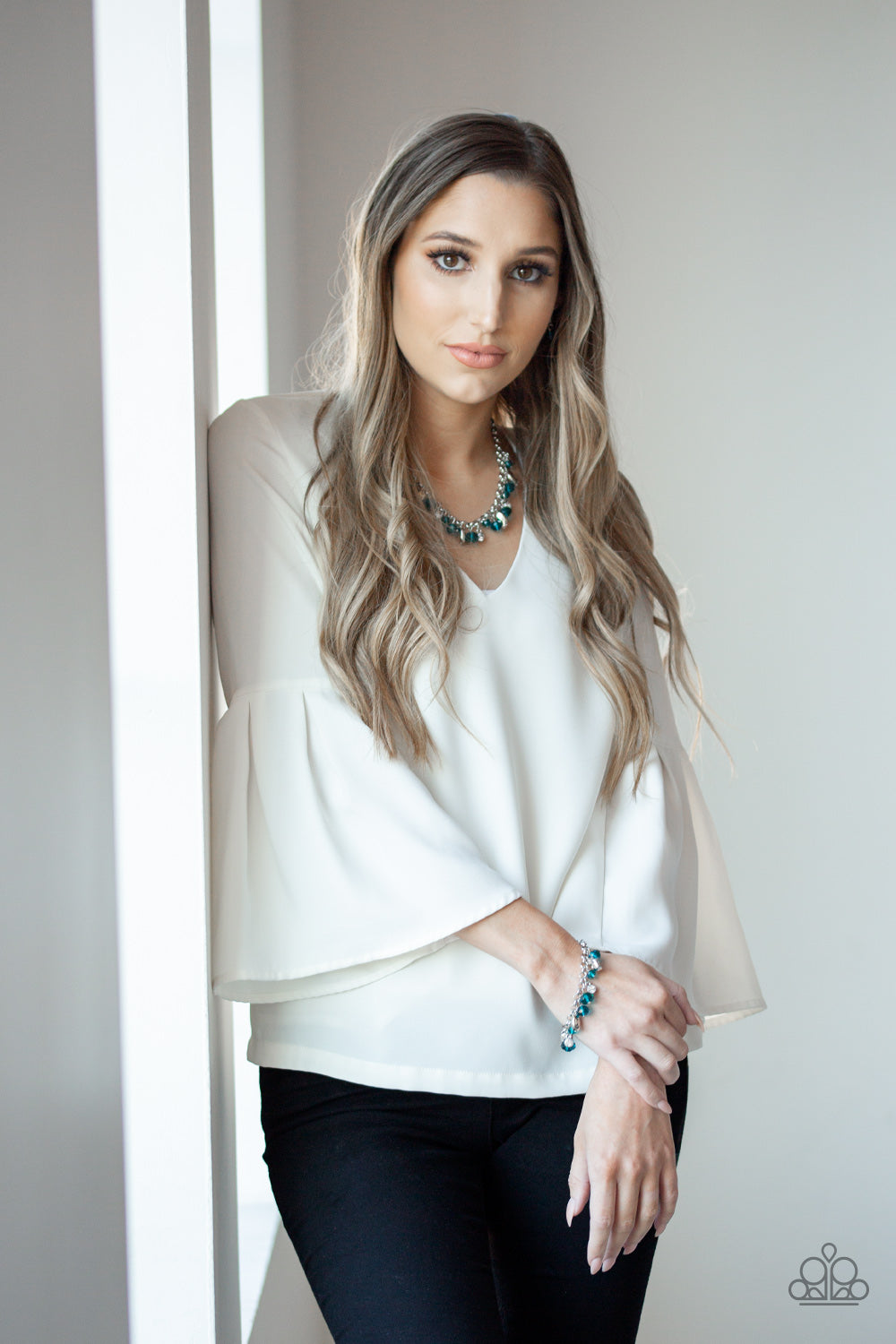 Downstage Dazzle - blue - Paparazzi necklace