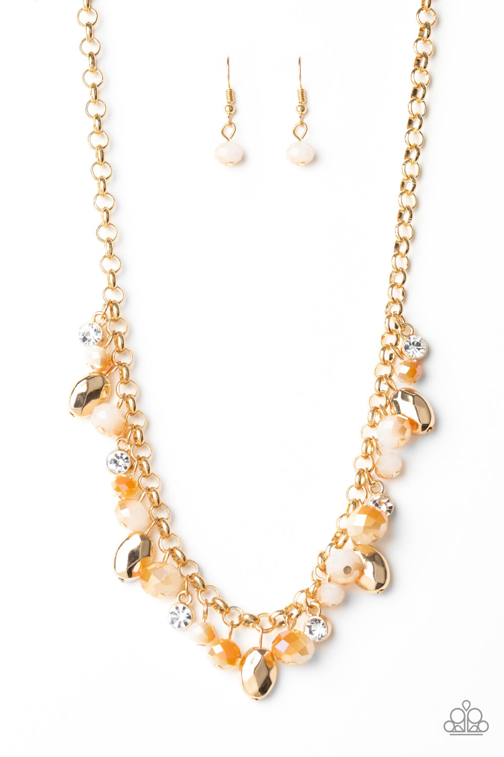Downstage Dazzle - gold - Paparazzi necklace