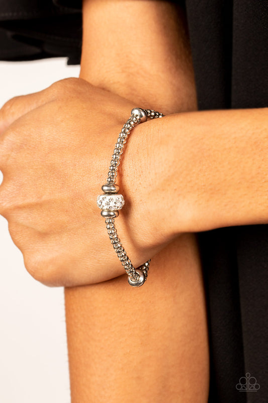 Downtown Decoupage - white - Paparazzi bracelet