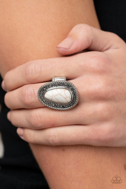 Downtown Desertscape - white - Paparazzi ring