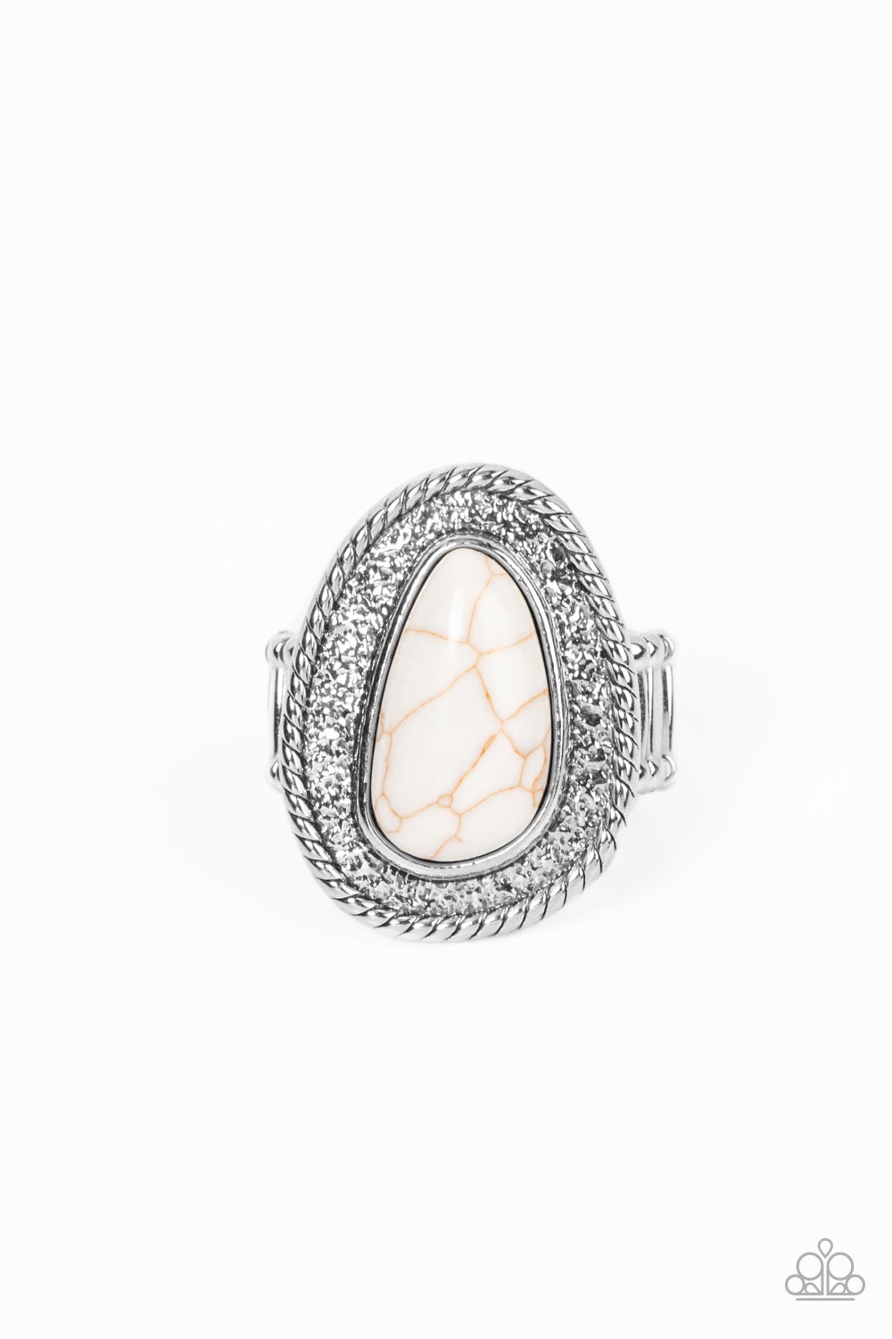 Downtown Desertscape - white - Paparazzi ring