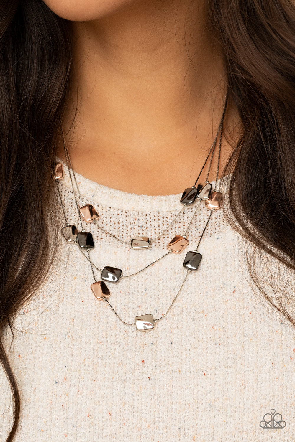 Downtown Reflections - silver - Paparazzi necklace
