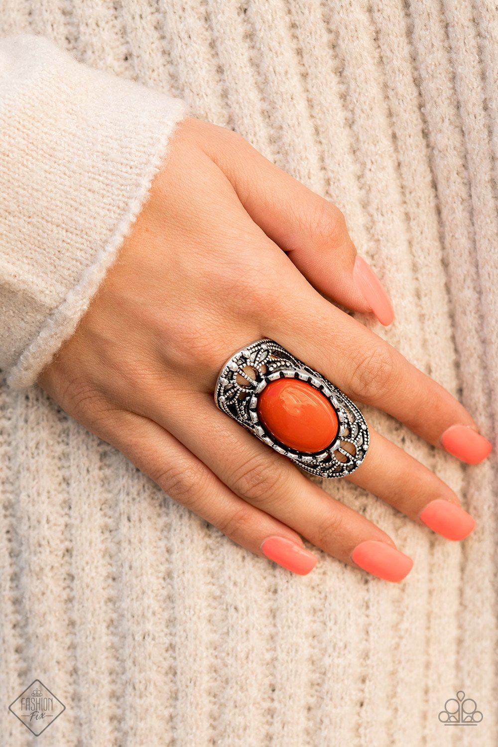 Drama Dream-orange-Paparazzi ring