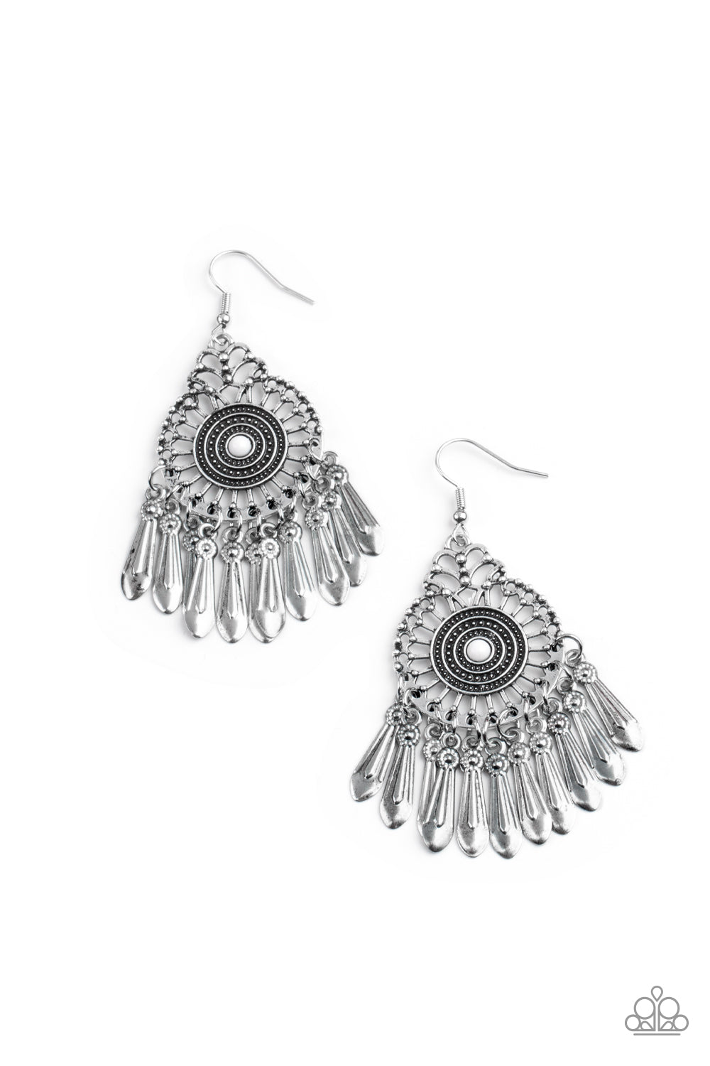 Dream a Little DREAMCATCHER - white - Paparazzi earrings