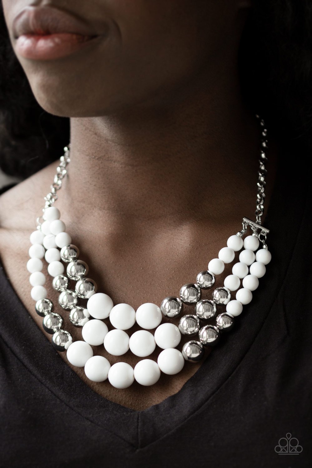 Dream Pop-white-Paparazzi necklace