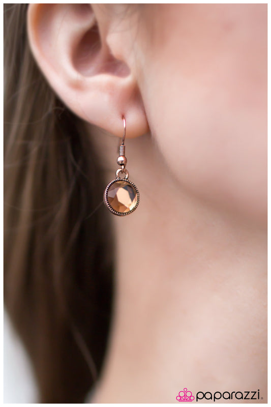 Dreaming of Diamonds - Copper - Paparazzi earrings