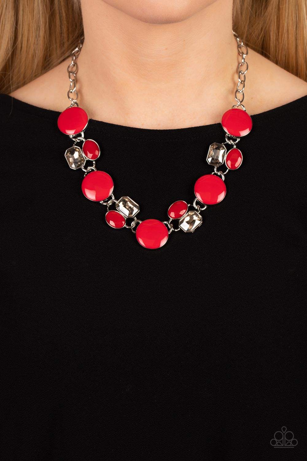 Dreaming in MULTICOLOR - red - Paparazzi necklace