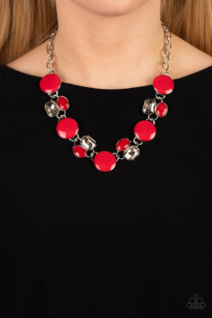 Dreaming in MULTICOLOR - red - Paparazzi necklace