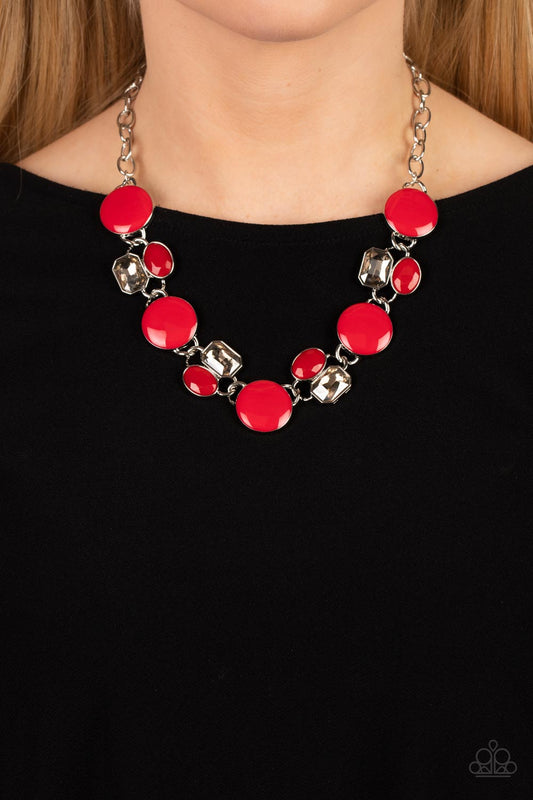 Dreaming in MULTICOLOR - red - Paparazzi necklace