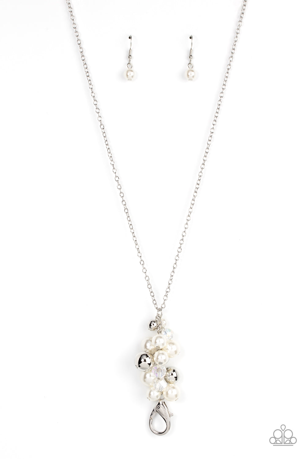 Drip Drop Dazzle - white - Paparazzi LANYARD necklace – JewelryBlingThing