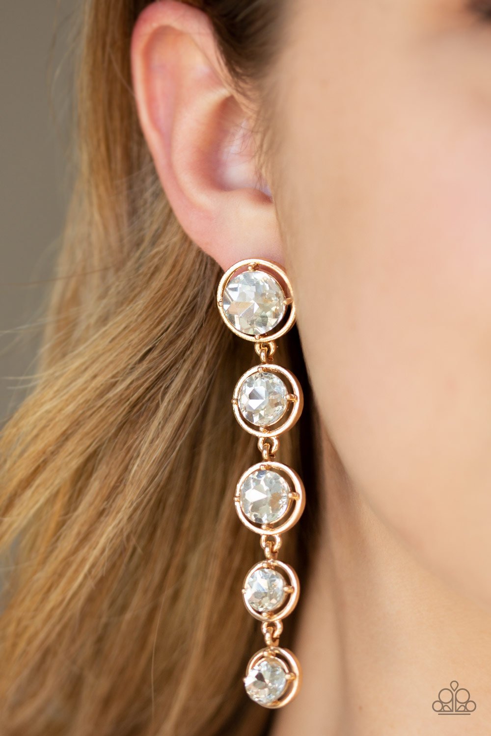 Drippin in Starlight-gold-Paparazzi earrings