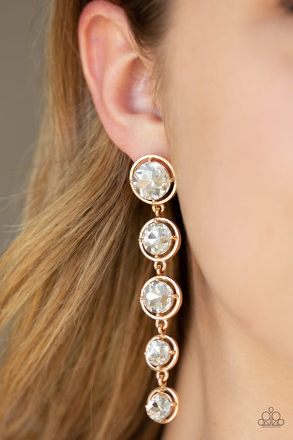 Drippin in Starlight-gold-Paparazzi earrings