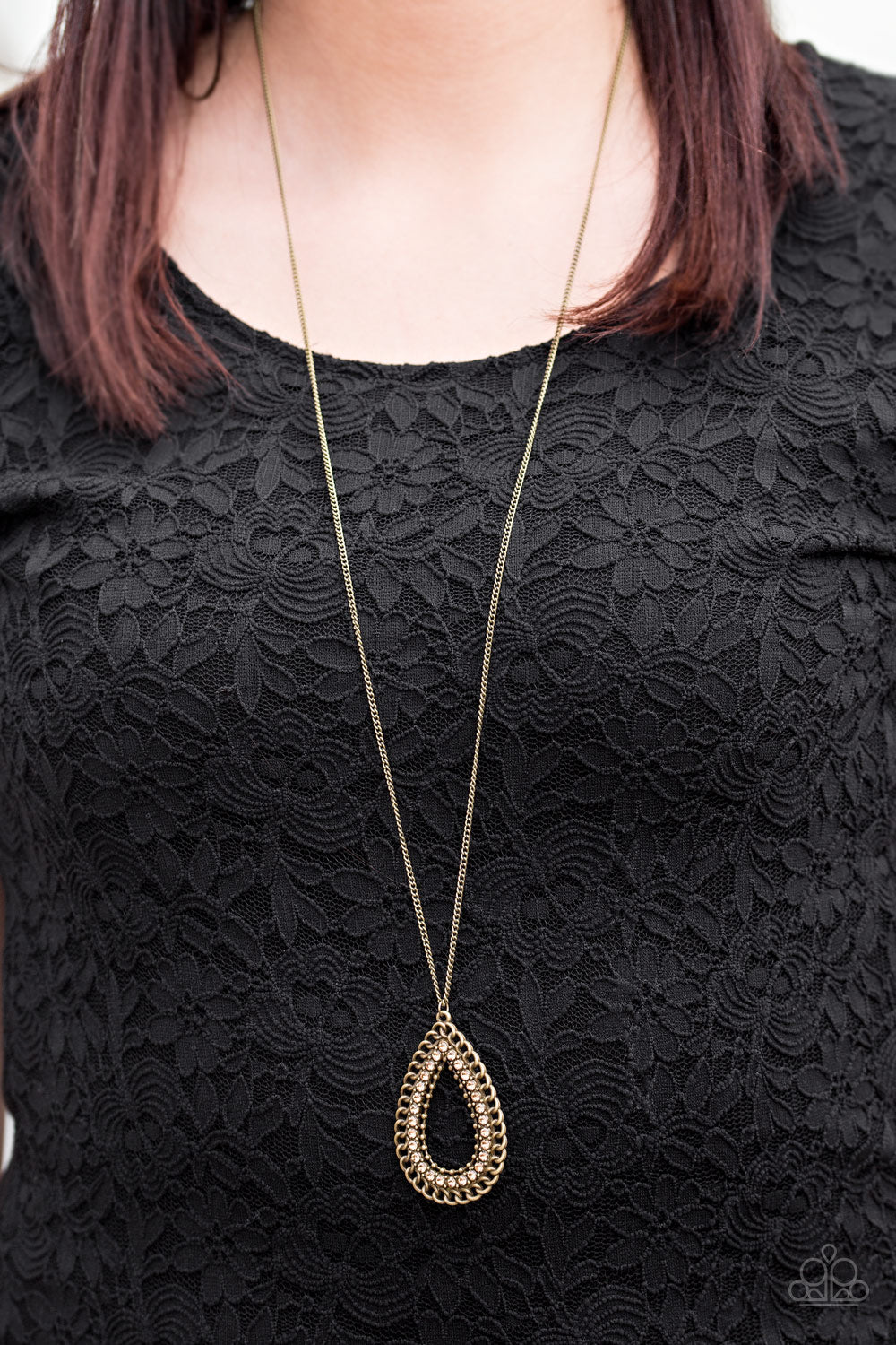 Dripping in Drama - brass - Paparazzi necklace