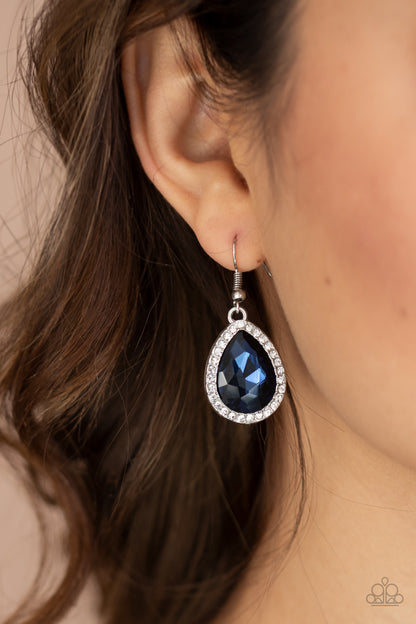 Dripping With Drama - blue - Paparazzi earrings
